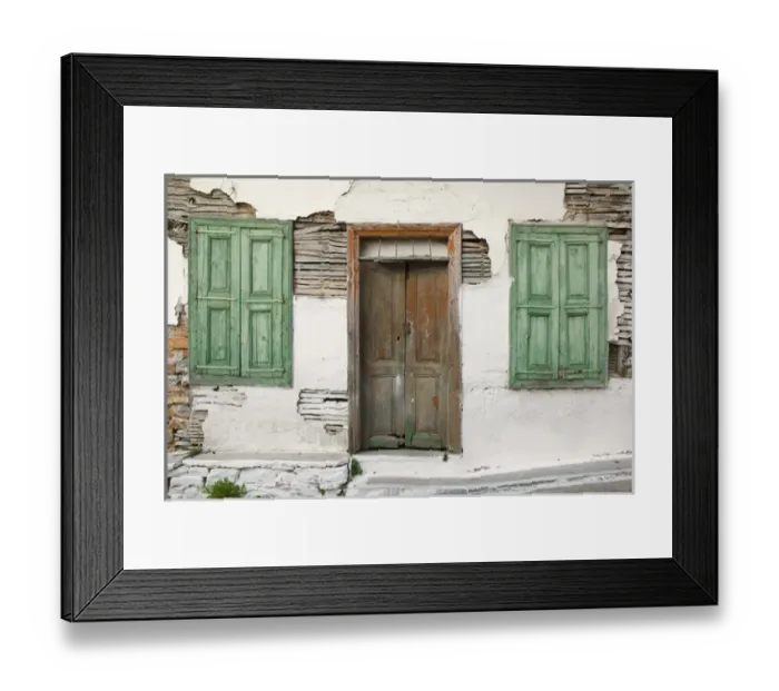 Framed Print : GREECE-Northeastern Aegean Islands-SAMOS-Vathy (Samos Town): Ano Vathy Village- Old Framed Print : GREECE-Northeastern Aegean Islands-SAMOS-Vathy (Samos Town): Ano Vathy Village- Old