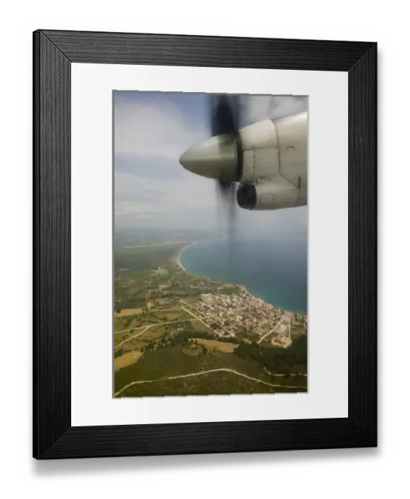 Framed Print : GREECE-Northeastern Aegean Islands-SAMOS: Flying in Propeller Driven Airplane to SAMOS Framed Print : GREECE-Northeastern Aegean Islands-SAMOS: Flying in Propeller Driven Airplane to SAMOS