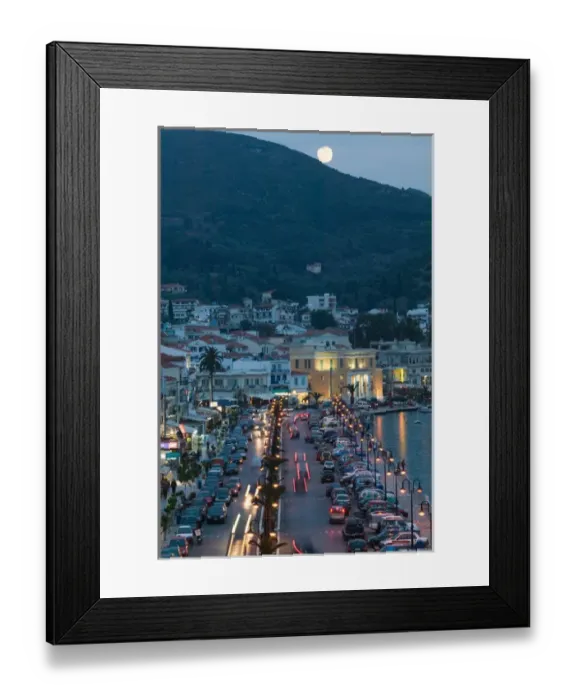 Framed Print : GREECE-Northeastern Aegean Islands-SAMOS-Vathy (Samos Town): View along Themistokleous