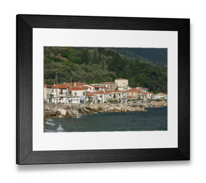 Framed Print : GREECE-Northeastern Aegean Islands-SAMOS-Avlakia: Coastal Resort Town / Morning Framed Print : GREECE-Northeastern Aegean Islands-SAMOS-Avlakia: Coastal Resort Town / Morning