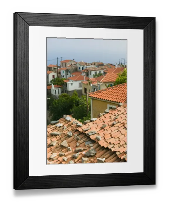 Framed Print : GREECE-Northeastern Aegean Islands-SAMOS-Manolates: Village Rooftops Framed Print : GREECE-Northeastern Aegean Islands-SAMOS-Manolates: Village Rooftops