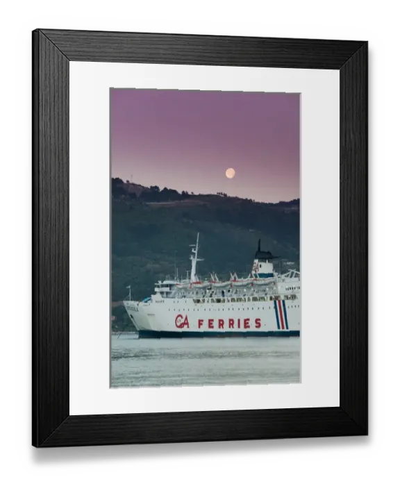 Framed Print : GREECE-Northeastern Aegean Islands-SAMOS-Vathy (Samos Town): Greek Island Ferry with Framed Print : GREECE-Northeastern Aegean Islands-SAMOS-Vathy (Samos Town): Greek Island Ferry with