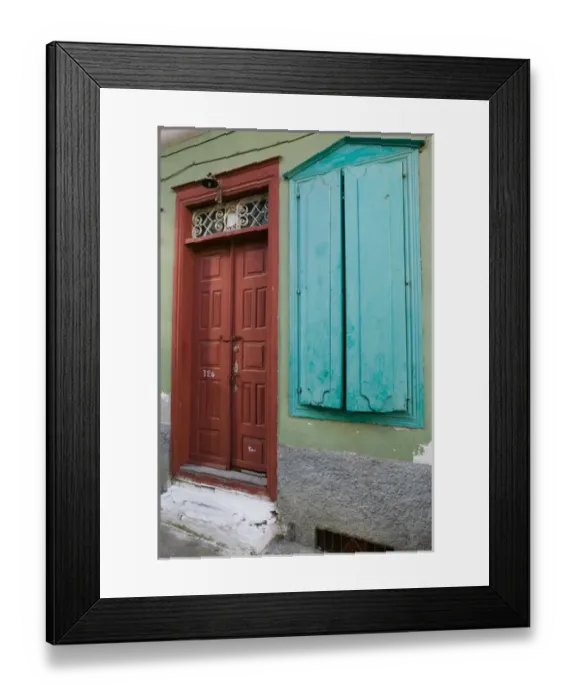 Framed Print : GREECE-Northeastern Aegean Islands-SAMOS-Vourliotes: Building Detail