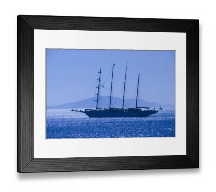 Framed Print : GREECE-Dodecanese Islands-PATMOS-Skala: Sailing Cruiseship in Skala Harbor Framed Print : GREECE-Dodecanese Islands-PATMOS-Skala: Sailing Cruiseship in Skala Harbor