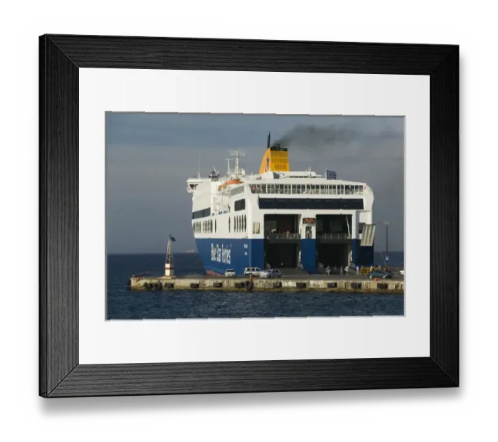 Framed Print : GREECE-Dodecanese Islands-RHODES-Rhodes Town: Greek Island Ferry Framed Print : GREECE-Dodecanese Islands-RHODES-Rhodes Town: Greek Island Ferry