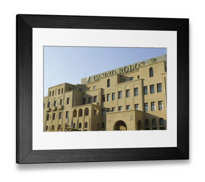 Framed Print : GREECE-Dodecanese Islands-RHODES-Rhodes Town: Rhodes New Town- Rhodes Casino / Late Framed Print : GREECE-Dodecanese Islands-RHODES-Rhodes Town: Rhodes New Town- Rhodes Casino / Late