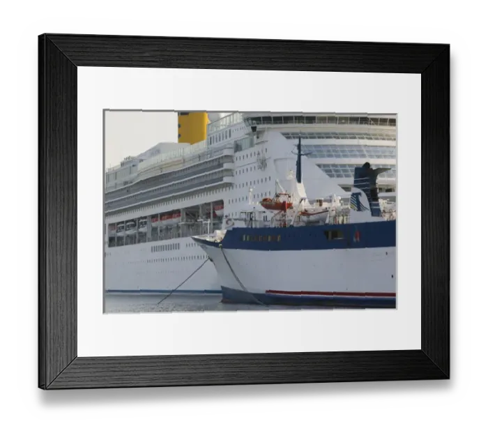 Framed Print : GREECE-Dodecanese Islands-RHODES-Rhodes Town: Commercial Harbor-Docking Cruiseship Framed Print : GREECE-Dodecanese Islands-RHODES-Rhodes Town: Commercial Harbor-Docking Cruiseship
