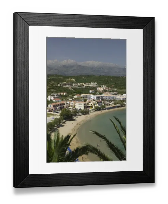 Framed Print : GREECE-CRETE-Hania Province-Almyrida: Kalyvia Bay Resort Town Beach View Framed Print : GREECE-CRETE-Hania Province-Almyrida: Kalyvia Bay Resort Town Beach View