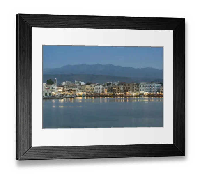Framed Print : GREECE-CRETE-Hania Province-Hania: Dusk / Evening at the Venetian Port Framed Print : GREECE-CRETE-Hania Province-Hania: Dusk / Evening at the Venetian Port