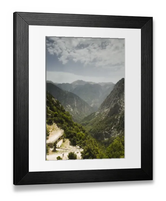 Framed Print : GREECE-CRETE-Hania Province-Xyloskalo: Samaria National Park. View of the Samaria Gorge