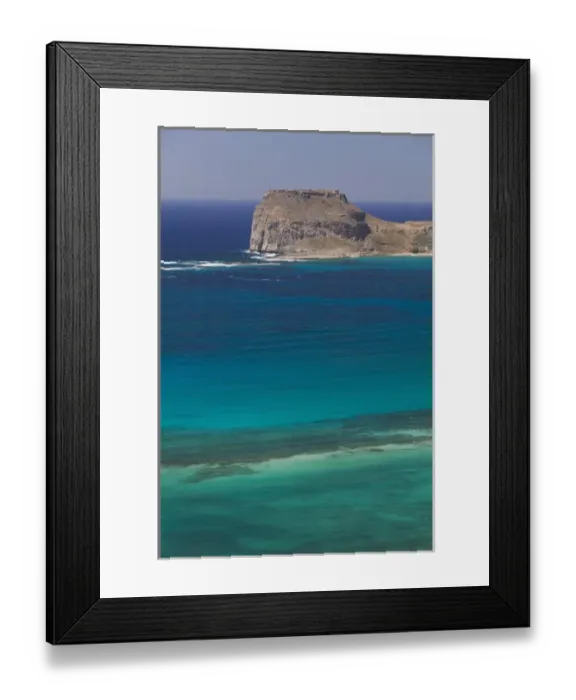 Framed Print : GREECE-CRETE-Hania Province-Gramvousa Peninsula: Balos Beach Coast View