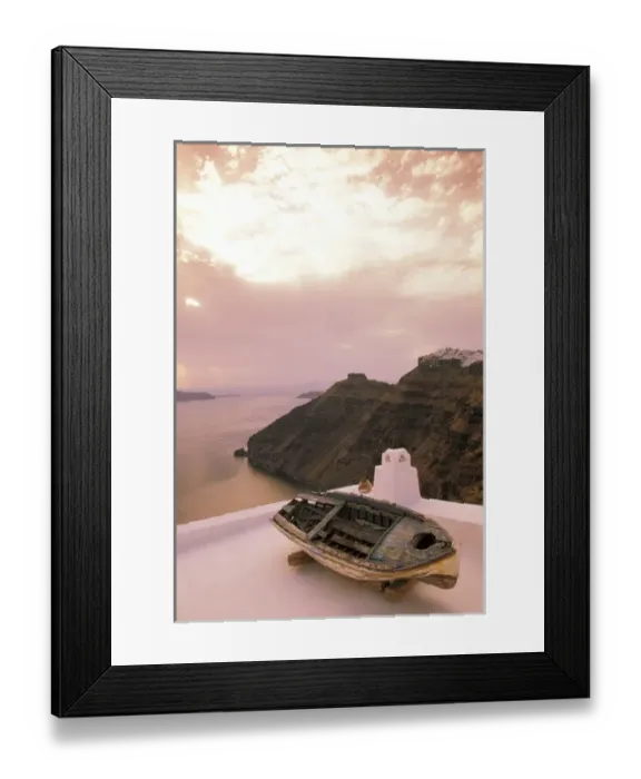 Framed Print : Europe, Greece, Cyclades Island, Santorini. Imerovigli viewed from Thira, sunset Framed Print : Europe, Greece, Cyclades Island, Santorini. Imerovigli viewed from Thira, sunset