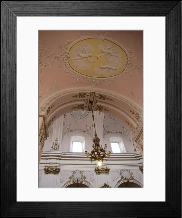 Framed Print : Hungary, Kalocsa. Historic baroque Kalocsa Cathedral. Ornate pink & white interior Framed Print : Hungary, Kalocsa. Historic baroque Kalocsa Cathedral. Ornate pink & white interior