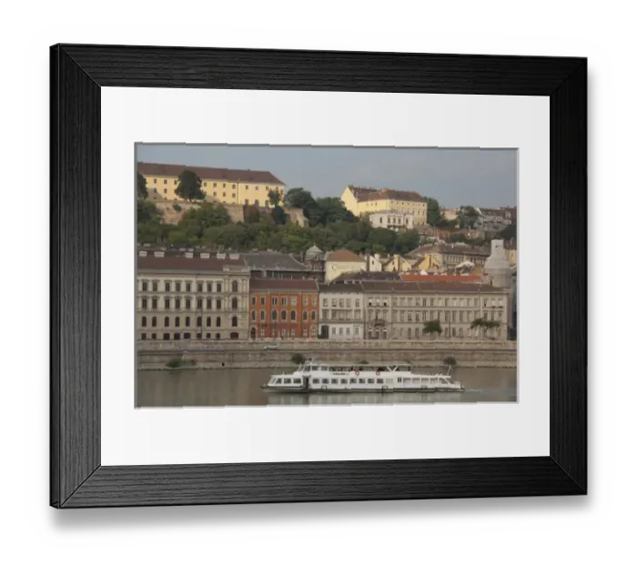 Framed Print : Hungary, Budapest. Early morning view from Pest across the Danube River to Castle Framed Print : Hungary, Budapest. Early morning view from Pest across the Danube River to Castle