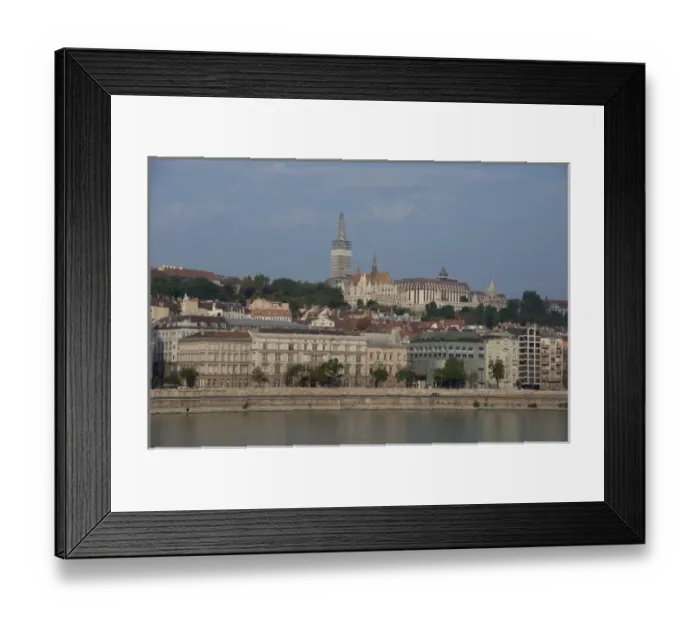 Framed Print : Hungary, Budapest. Early morning view from Pest across the Danube River to Castle Framed Print : Hungary, Budapest. Early morning view from Pest across the Danube River to Castle