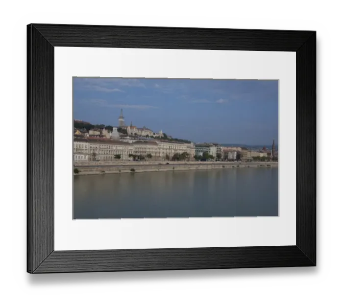 Framed Print : Hungary, Budapest. Early morning view from Pest across the Danube River to Castle