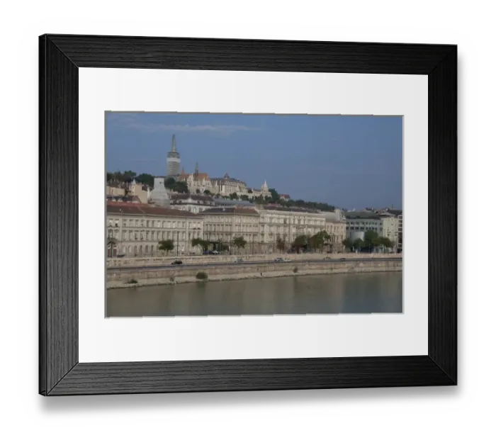 Framed Print : Hungary, Budapest. Early morning view from Pest across the Danube River to Castle