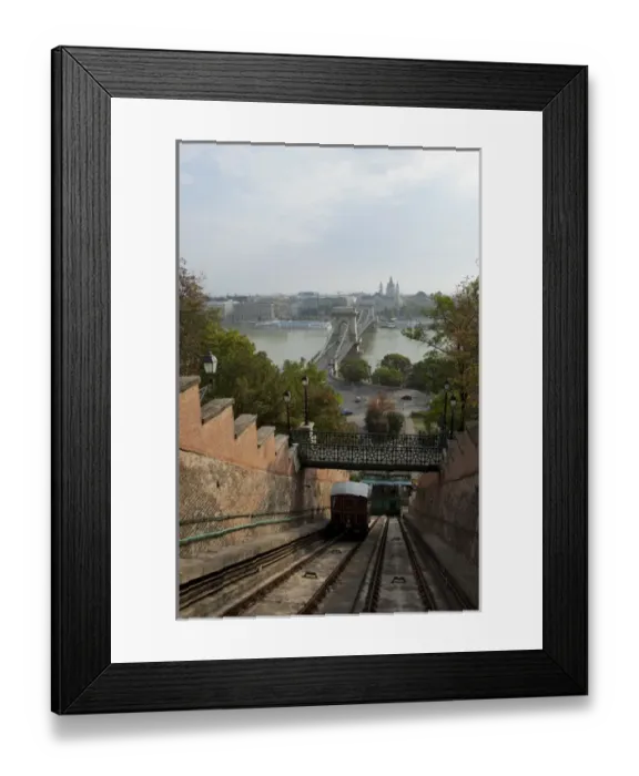 Framed Print : Hungary, Budapest. Historic Budavari Funicular that takes passengers to Castle Hill Framed Print : Hungary, Budapest. Historic Budavari Funicular that takes passengers to Castle Hill