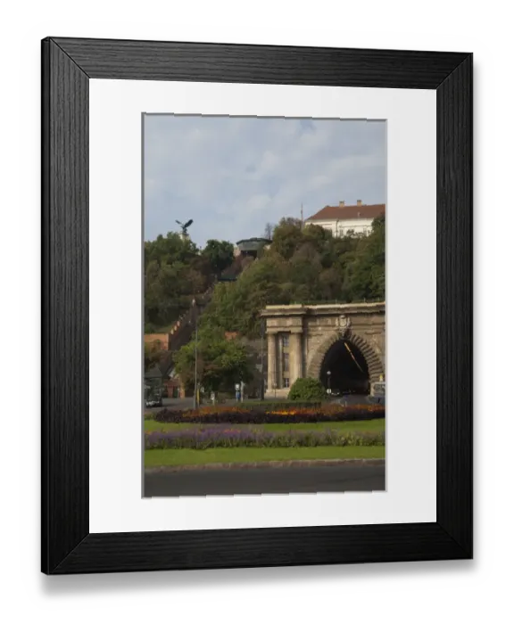 Framed Print : Hungary, capital city of Budapest. Tunnel to Castle Hill, finicular on left Framed Print : Hungary, capital city of Budapest. Tunnel to Castle Hill, finicular on left