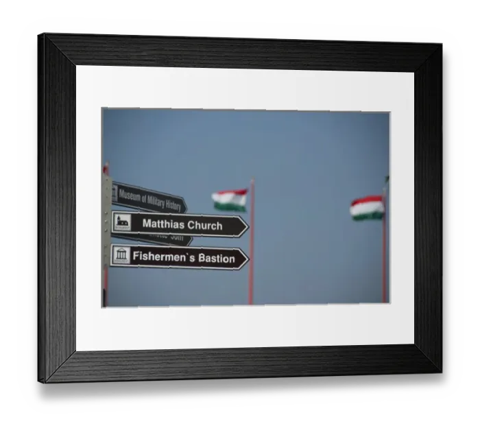 Framed Print : Hungary, capital city of Budapest. buda, Castle Hill, Hungarian flags