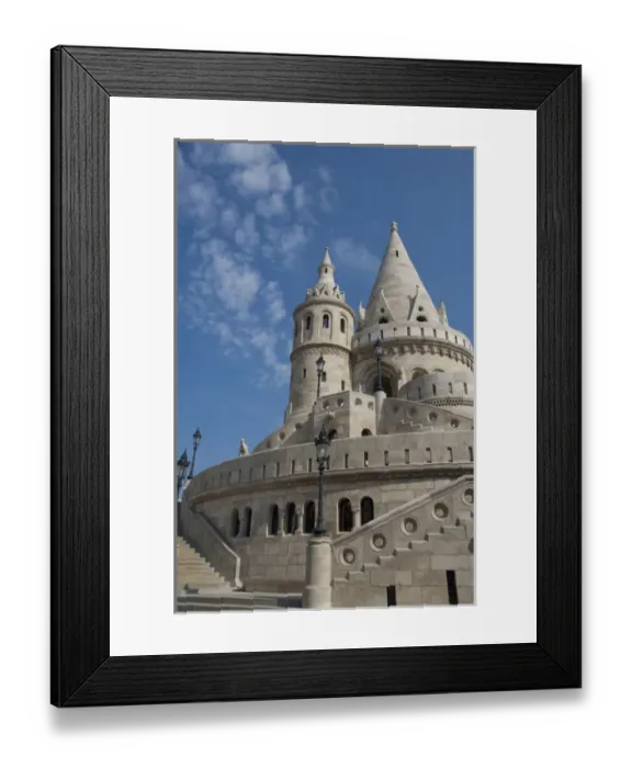 Framed Print : Hungary, capital city of Budapest. Buda, Castle Hill, castle towers of the Fishermen s
