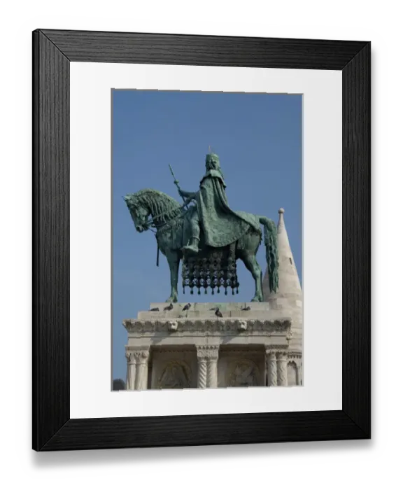 Framed Print : Hungary, Budapest. Buda, Castle Hill, statue of King Stephen, the first king of Hungary Framed Print : Hungary, Budapest. Buda, Castle Hill, statue of King Stephen, the first king of Hungary