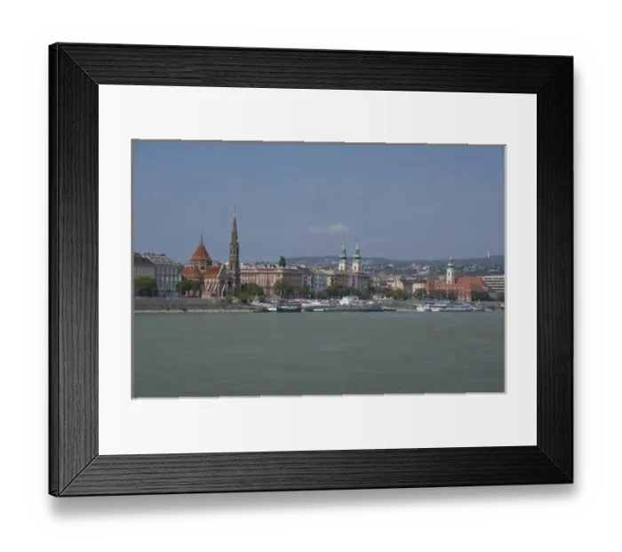 Framed Print : Hungary, capital city of Budapest. View from Pest across the Danube River to Buda Framed Print : Hungary, capital city of Budapest. View from Pest across the Danube River to Buda