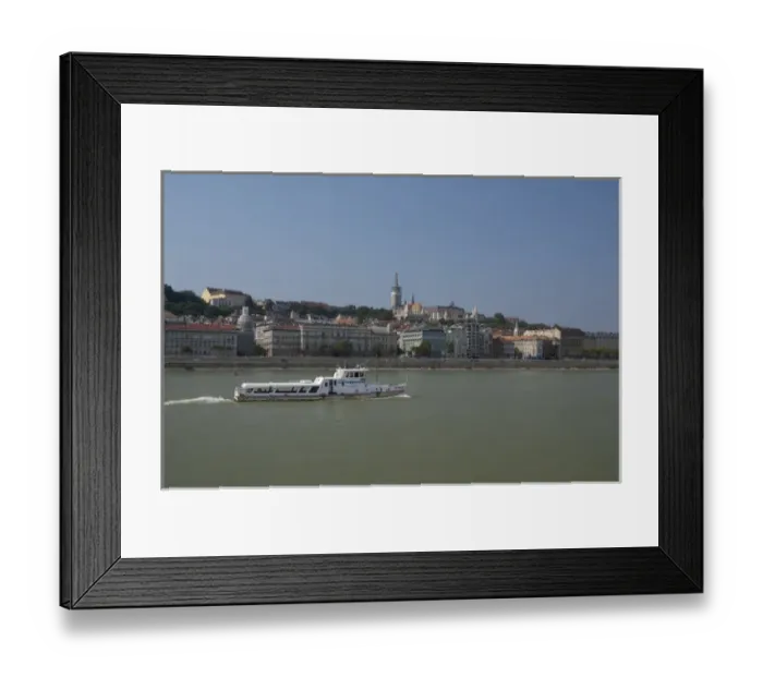 Framed Print : Hungary, Budapest. View from Pest across the Danube River to Buda. Castle Hill, Fisherman s