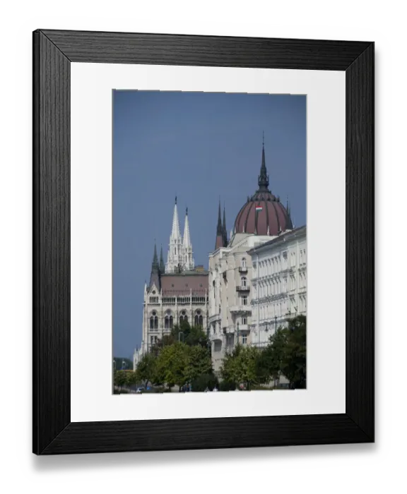 Framed Print : Hungary, Budapest. Neo-Gothic Parliament building (aka Orszaghaz), largest building