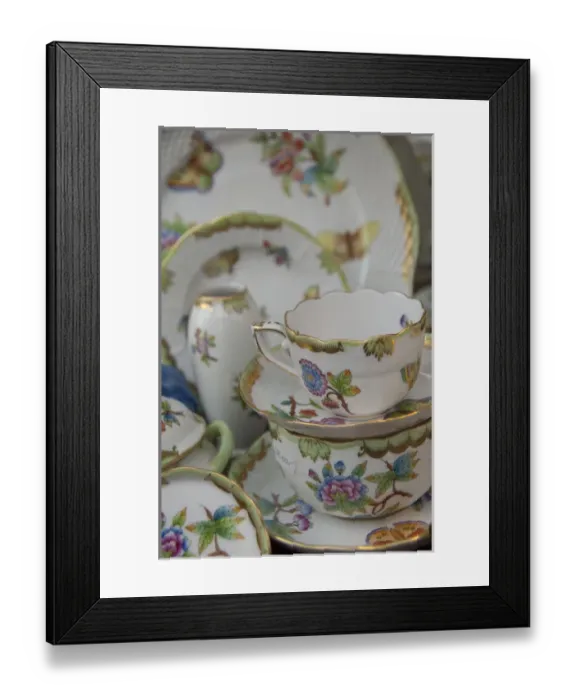 Framed Print : Hungary, capital city of Budapest. Buda, Castle Hill, Herend China Framed Print : Hungary, capital city of Budapest. Buda, Castle Hill, Herend China