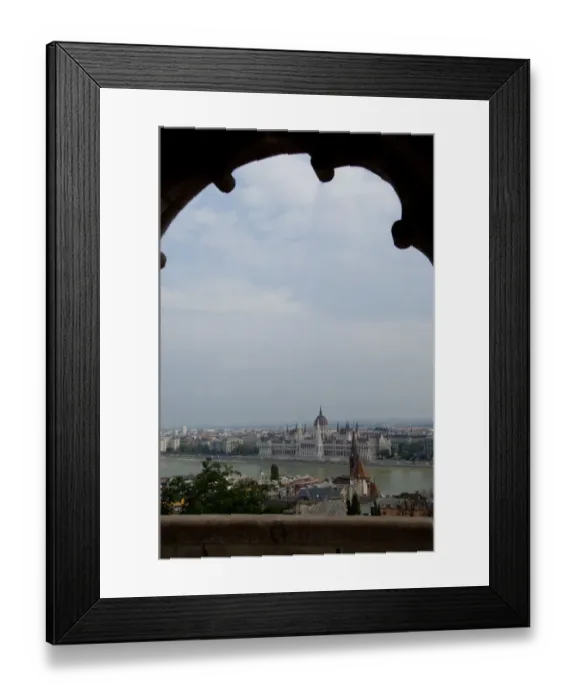 Framed Print : Hungary, Budapest, Buda, Castle Hill, Fishermans Bastion. View across Danube Framed Print : Hungary, Budapest, Buda, Castle Hill, Fishermans Bastion. View across Danube