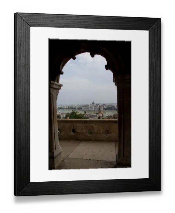 Framed Print : Hungary, Budapest, Buda, Castle Hill, Fishermans Bastion. View across Danube Framed Print : Hungary, Budapest, Buda, Castle Hill, Fishermans Bastion. View across Danube