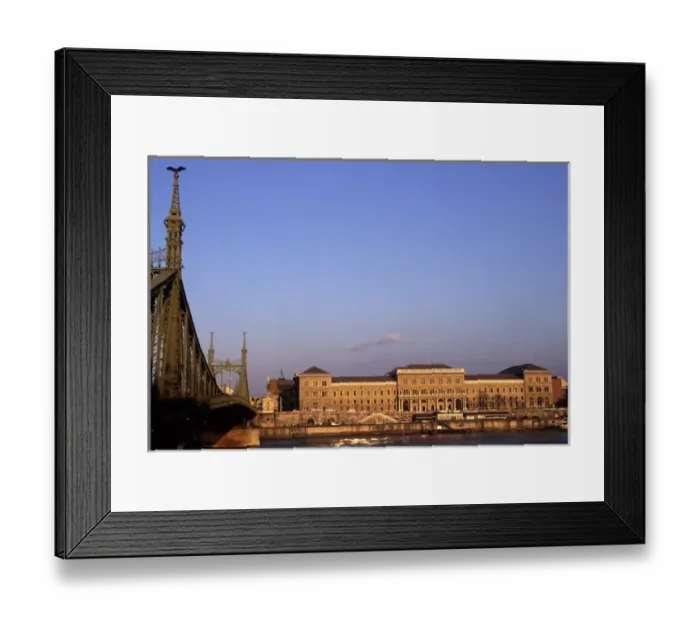 Framed Print : Budapest, Hungary. University of Economics and the Gellert Bridge