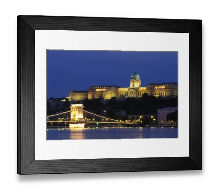 Framed Print : Hungary, Budapest, Buda Castle Palace and Chain Bridge Framed Print : Hungary, Budapest, Buda Castle Palace and Chain Bridge