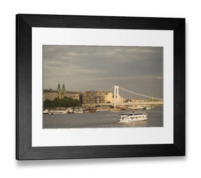 Framed Print : Elizabeth Bridge viewed from the Liberty Bridge, Budapest, Hungary, Europe