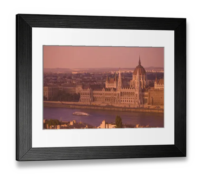 Framed Print : View from Fishermens Bastion next to Matyas Church, Castle Hill, Bude side of Central Budapest Framed Print : View from Fishermens Bastion next to Matyas Church, Castle Hill, Bude side of Central Budapest