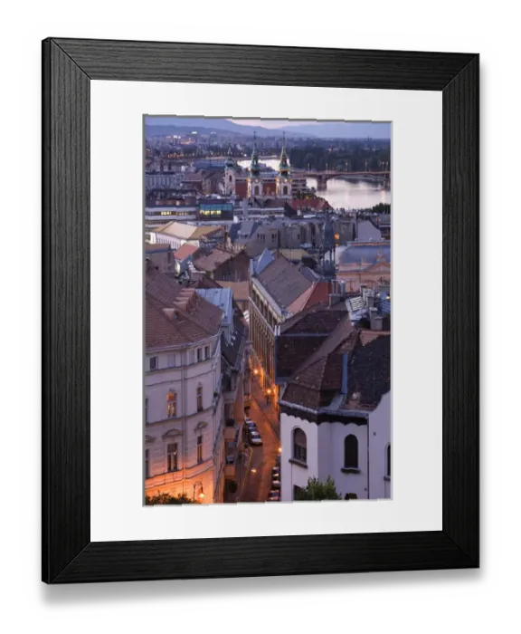 Framed Print : View from Castle Hill, Buda side Central Budapest, H Capital of ungary, Europe