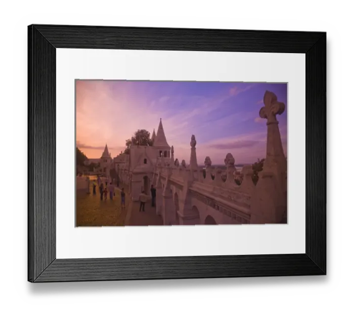 Framed Print : View from Fishermens Bastion next to Matyas Church, Castle Hill, Bude side of Central Budapest