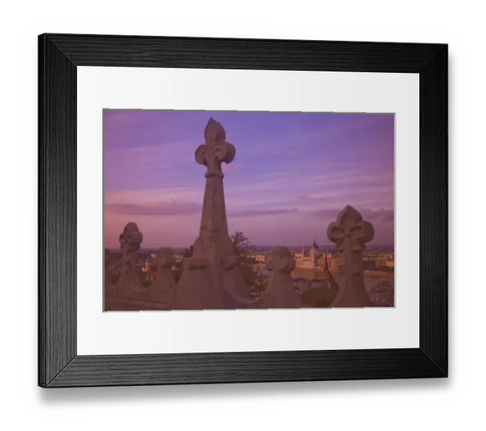 Framed Print : View from Fishermens Bastion next to Matyas Church, Castle Hill, Bude side of Central Budapest Framed Print : View from Fishermens Bastion next to Matyas Church, Castle Hill, Bude side of Central Budapest