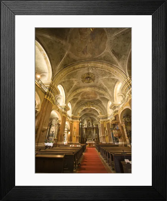 Framed Print : HUNGARY, Budapest. Gothic style Franciscan Church of Pest, built in 1250