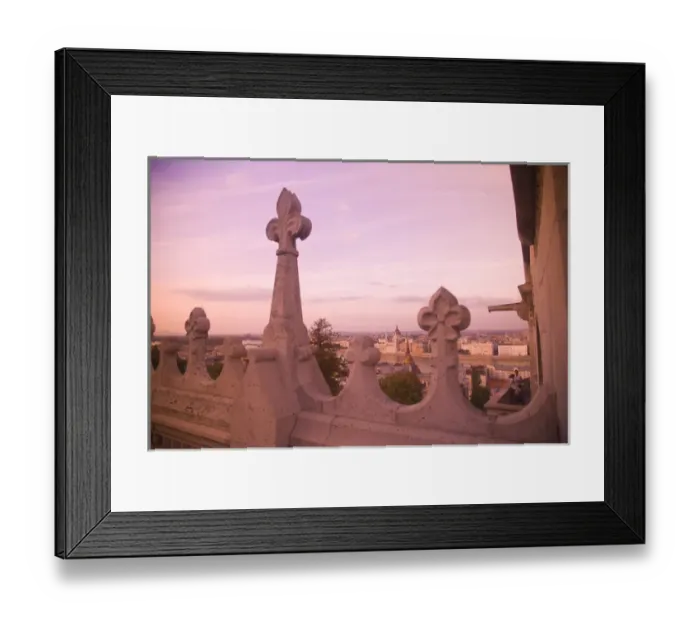 Framed Print : HUNGARY, Budapest. View from Fishermans Bastion, Castle Hill