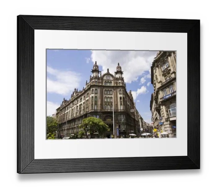 Framed Print : One of the twin Klotild Palaces, built in 1902, near Ferenciek Tere (English: Square Framed Print : One of the twin Klotild Palaces, built in 1902, near Ferenciek Tere (English: Square