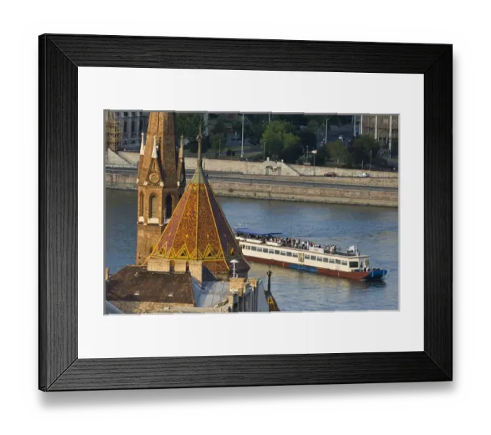Framed Print : View of architecture and the Danube River, Buda side of Budapest, Capital of Hungary Framed Print : View of architecture and the Danube River, Buda side of Budapest, Capital of Hungary