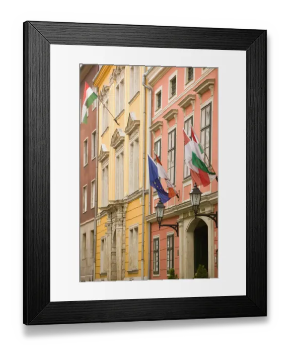 Framed Print : HUNGARY-WESTERN TRANSDANUBIA-Sopron: Hotel Exterior  /  Old Town Medieval Town
