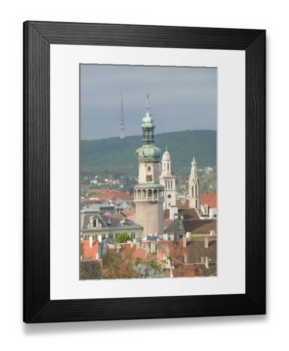 Framed Print : HUNGARY-WESTERN TRANSDANUBIA-Sopron: Town View & Firewatch Tower / Morning Framed Print : HUNGARY-WESTERN TRANSDANUBIA-Sopron: Town View & Firewatch Tower / Morning