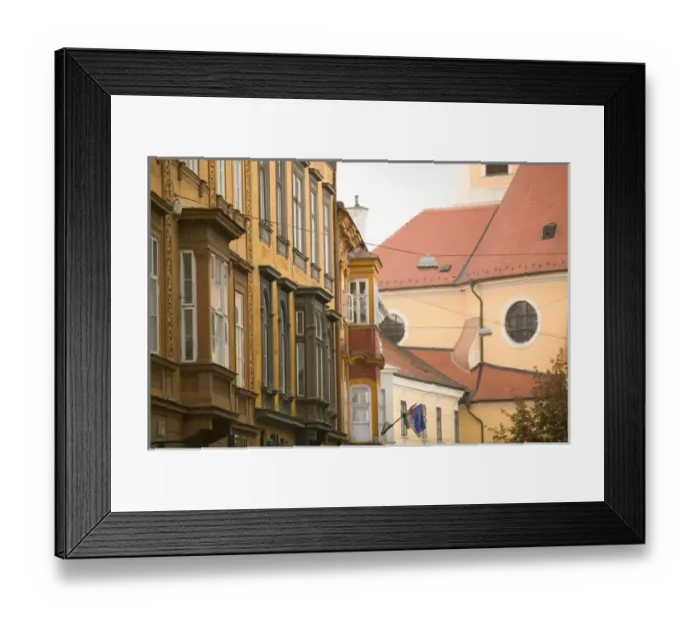 Framed Print : HUNGARY-WESTERN TRANSDANUBIA-Gyor: Old Town Buildings