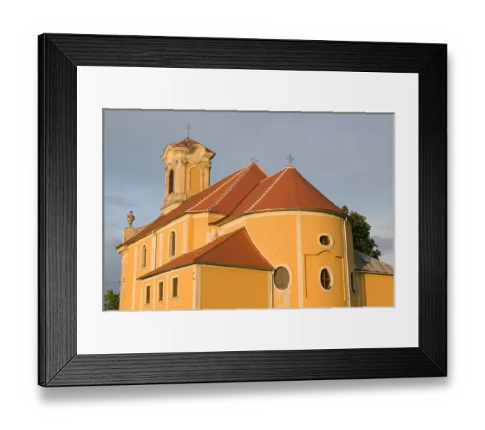 Framed Print : HUNGARY-WESTERN TRANSDANUBIA-Sopron (Kophaza): Kophaza Church / Late day light Framed Print : HUNGARY-WESTERN TRANSDANUBIA-Sopron (Kophaza): Kophaza Church / Late day light