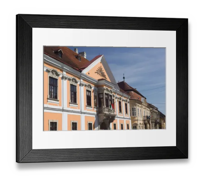 Framed Print : HUNGARY-WESTERN TRANSDANUBIA-Gyor: Buildings along Szechenyi Ter Square