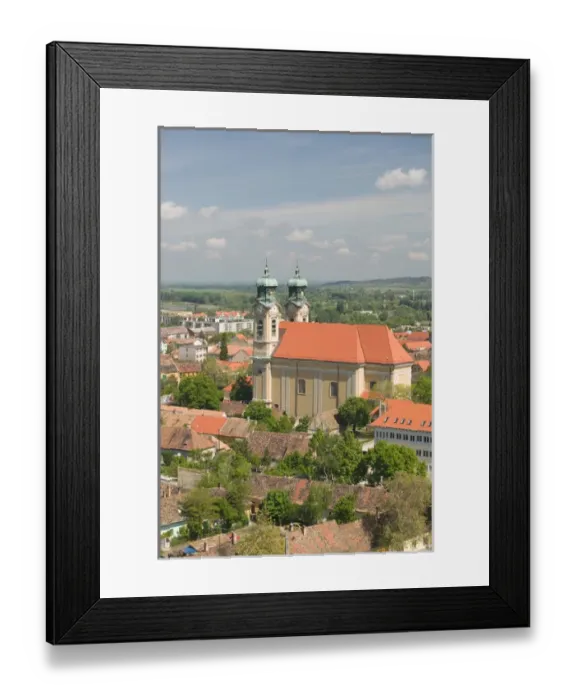 Framed Print : HUNGARY-WESTERN TRANSDANUBIA-Tata: Holy Cross Church from Calvary Hill Lookout Tower Framed Print : HUNGARY-WESTERN TRANSDANUBIA-Tata: Holy Cross Church from Calvary Hill Lookout Tower