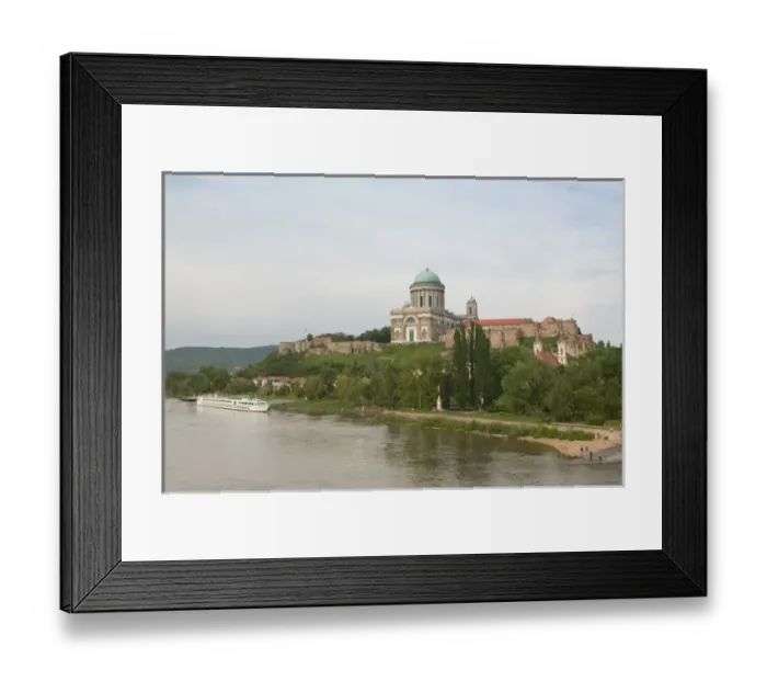 Framed Print : HUNGARY-DANUBE BEND-Estergom: View of Estergom Basilica (b. 1856) & Danube River Framed Print : HUNGARY-DANUBE BEND-Estergom: View of Estergom Basilica (b. 1856) & Danube River